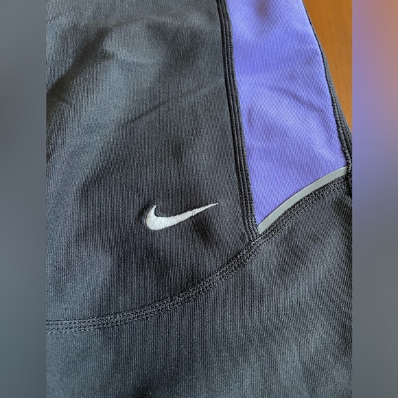 Nike gray purple dri fit running capris - Picture 2 of 3